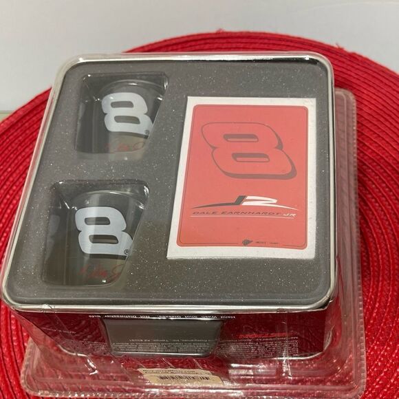 Vintage Dale Earnhardt Jr #8 Winner’s Circle Shot Glasses & Cards in tin NWT - Picture 8 of 8